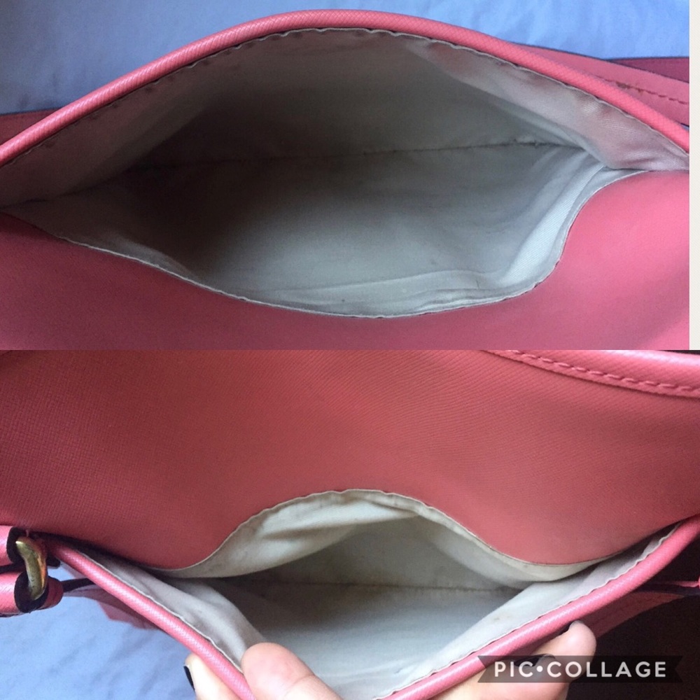 Auth Coach Crossbody Handbag Purse Salmon Colored - Picture 7 of 8